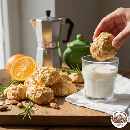 Almond biscuits with flaked almonds