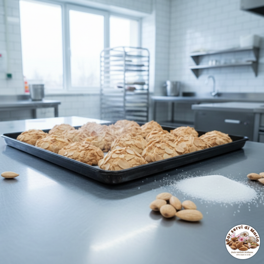 Almond biscuits with flaked almonds