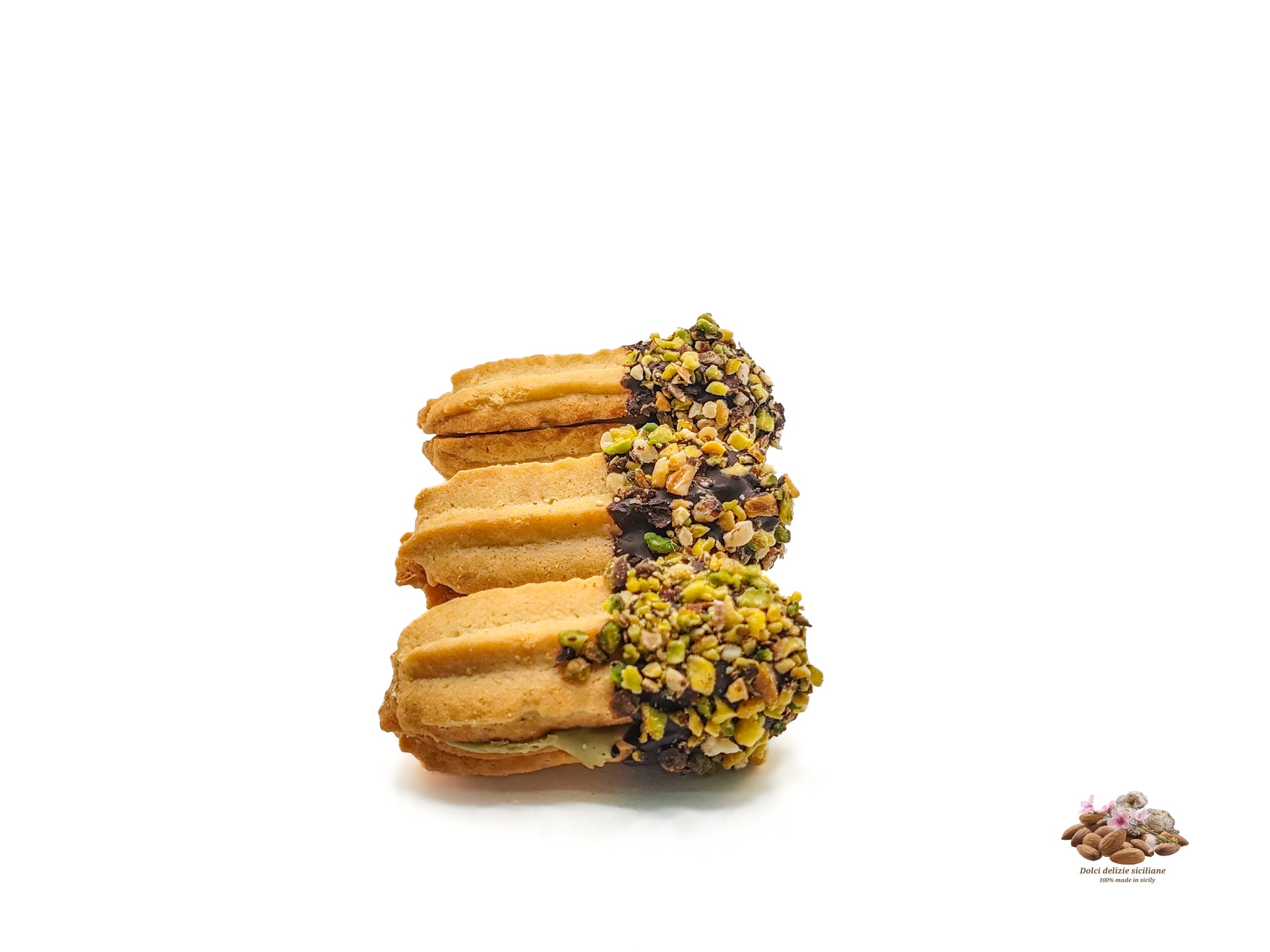 Biscotti al burro cookies con granella e crema pistacchio dolci delizie siciliane 