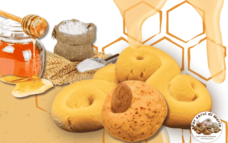 Biscotti al miele dolci delizie siciliane fatti con mile e farina