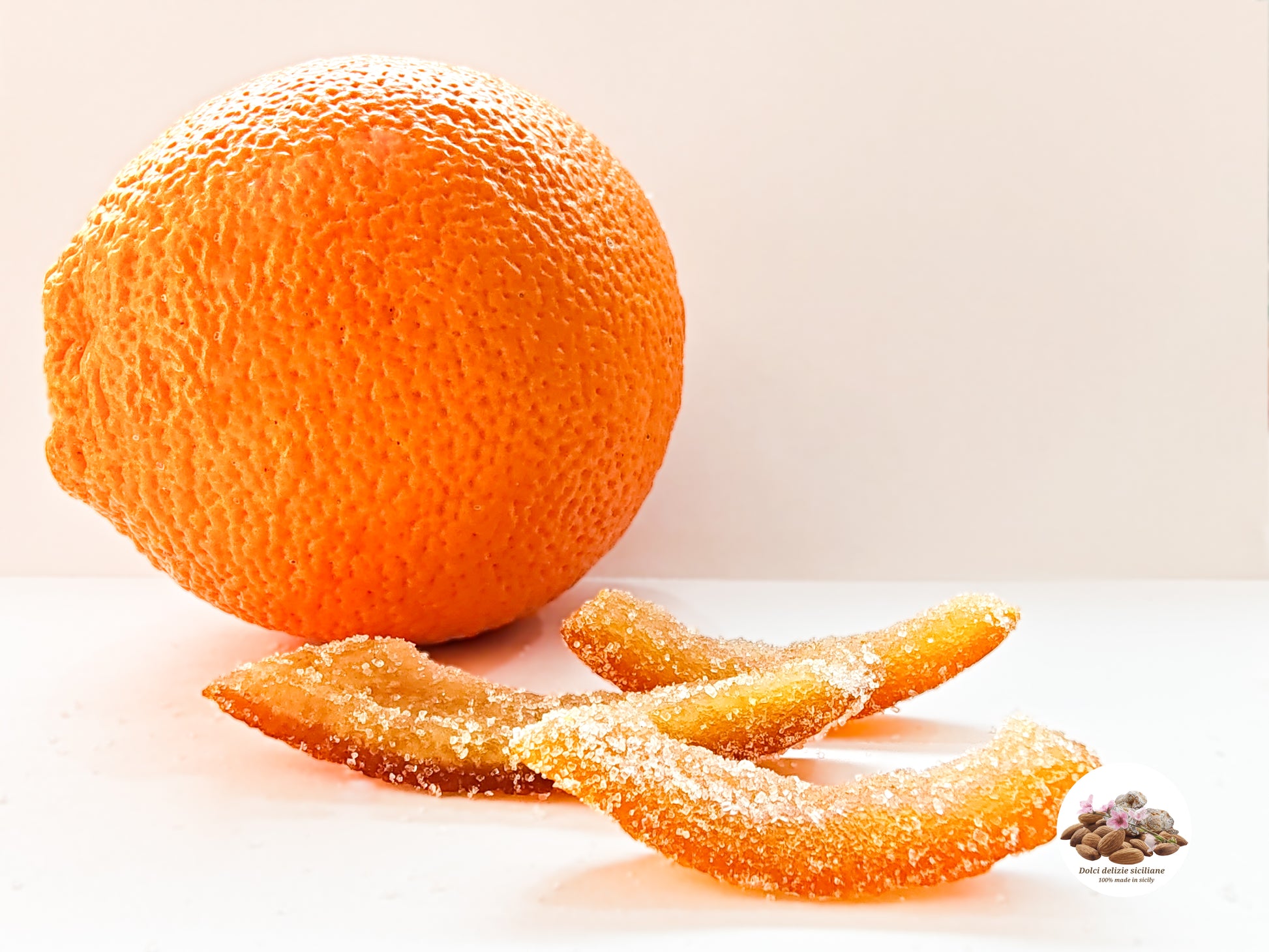 Scorze arancia candita con zucchero semolato