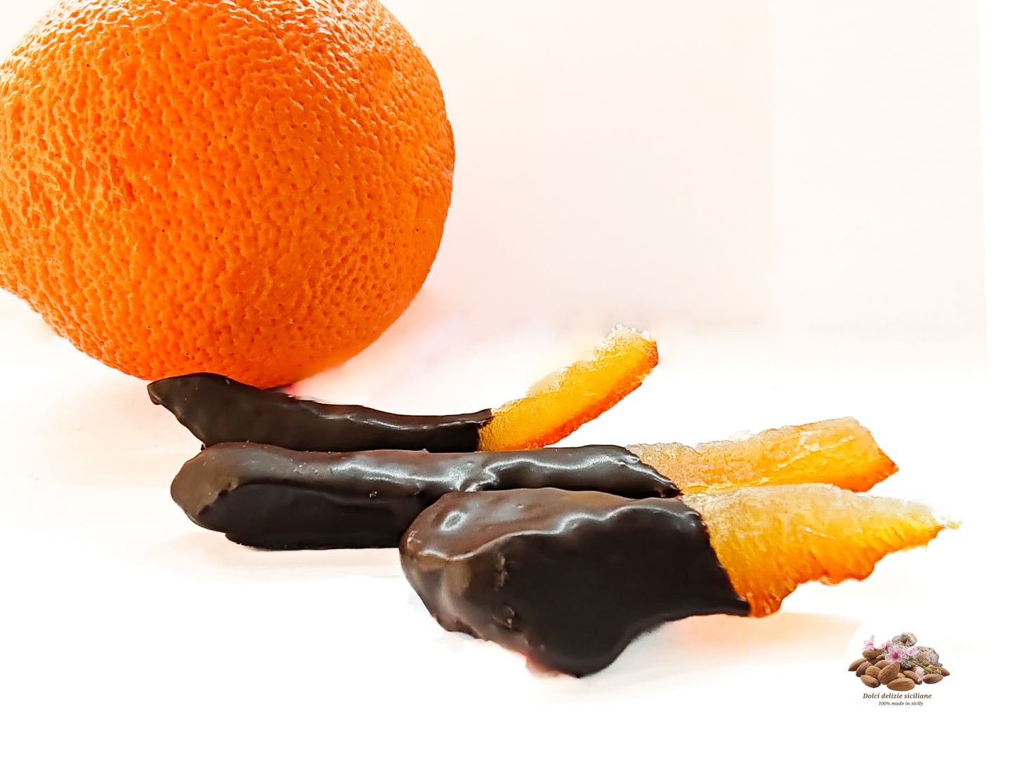 Scorze arancia candita al cioccolato